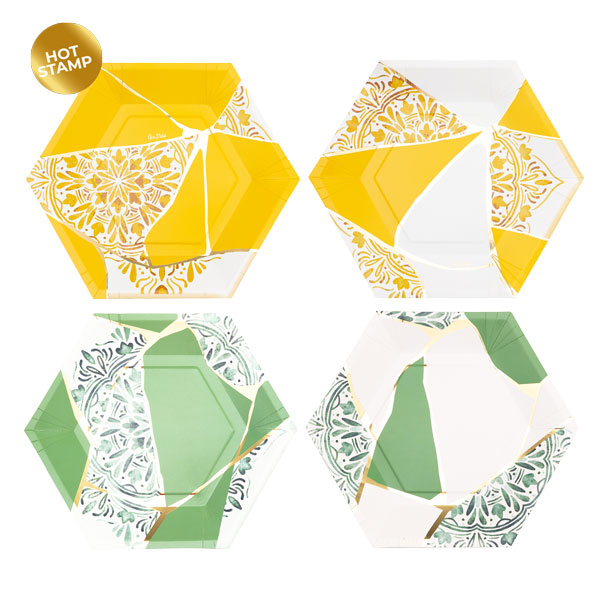 primavera-fiori-colori-carta-plastica-esagono-decorati-piatti-grandi