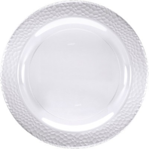 Trasparente sottopiatto goffrato-Piccolo goffrato Pebble-Piatto plastica piccolo bianco bordo goffrato Pebble 10-piatti rigidi riutilizzabili - plastica lavabile - ecologici - convenienza - resistenza - leggerezza - catering - sostenibilità - praticità - qualità - durevolezza - evento all'aperto - picnic - feste - materiale di alta qualità - piatti di plastica - piatti rigidi - piatti lavabili - piatti riutilizzabili - impatto ambientale-pianetacarta-lestelle-8C347879