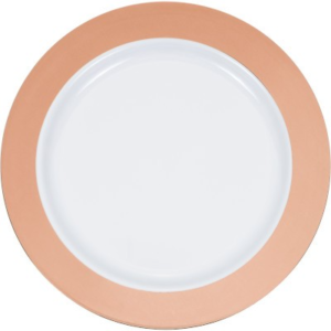 Rosa Gold piano -Piccolo goffrato Pebble-Piatto plastica piccolo bianco bordo goffrato Pebble 10-piatti rigidi riutilizzabili - plastica lavabile - ecologici - convenienza - resistenza - leggerezza - catering - sostenibilità - praticità - qualità - durevolezza - evento all'aperto - picnic - feste - materiale di alta qualità - piatti di plastica - piatti rigidi - piatti lavabili - piatti riutilizzabili - impatto ambientale-pianetacarta-lestelle-8C347877