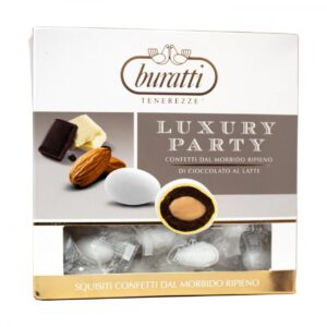 Tenerezze Bianche Incartate - Tenerezze-Bianche, confetti-buratti, dolcezza, magia, tradizione, eleganza, mandorle, cioccolato-al-latte, senza-glutine, croccante, irresistibili, ospiti, sorpresa, festa, occasione-speciale, prelibatezza, scatola-vassoio, confezionamento-singolo, praticità, qualità, trasparenza - pianeta carta- le stelle - bomboniere - vomero napoli-mercatino di antignano