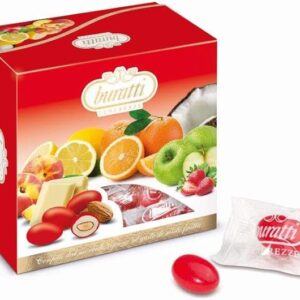 Tenerezza Misto Frutta-Confetti-Buratti-Ciocomix-Azzurri-Cioccolato, evoluzione, dolcezza, morbidezza, confetto-al-cioccolato-fondente, cioccolato-al-latte, cioccolato-bianco, resa-numerica, confezioni, informazioni-complete, layout-della-scatola, ingredienti, cioccolato, zucchero, amido-di-riso, gomma-arabica, maltodestrina, cera-carnauba, coloranti, tracce-di-frutta-a-guscio, tracce-di-arachidi, tracce-di-latte, senza-glutine, conservazione-pianeta carta - le stelle - mercatino antignano vomero-CXAZ100-Buratti Tegsvas Confetti Tenerezze Vassoio Misto Frutta Rosso - 0.50 Kg- confetti rossi