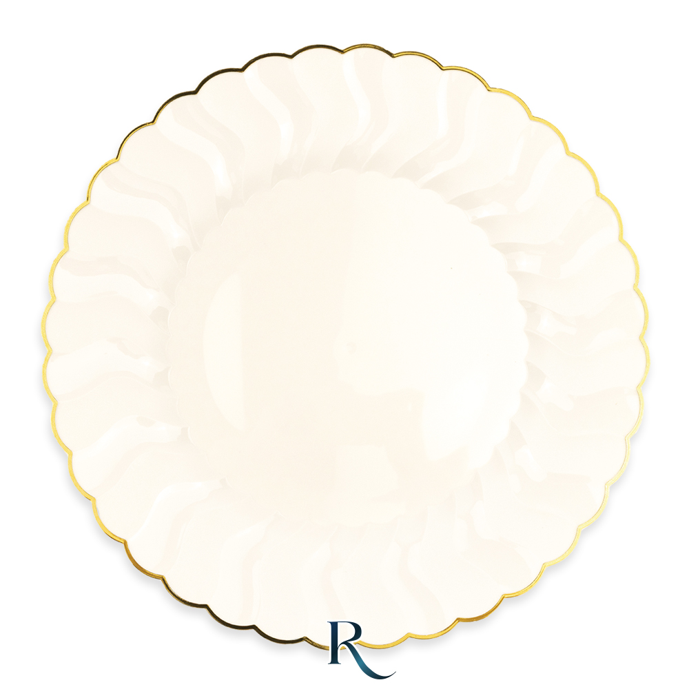 Piatti riutilizzabili Shell Ivory Gold