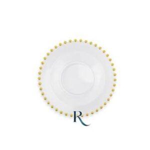 Coppette riutilizzabili trasparenti con bordo a gocce oro Golden Drops Ø 14 cm, confezione da 6 – Pianeta Carta