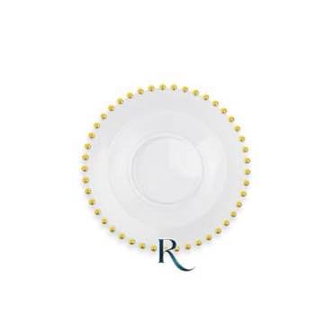Coppette riutilizzabili trasparenti con bordo a gocce oro Golden Drops Ø 14 cm, confezione da 6 – Pianeta Carta