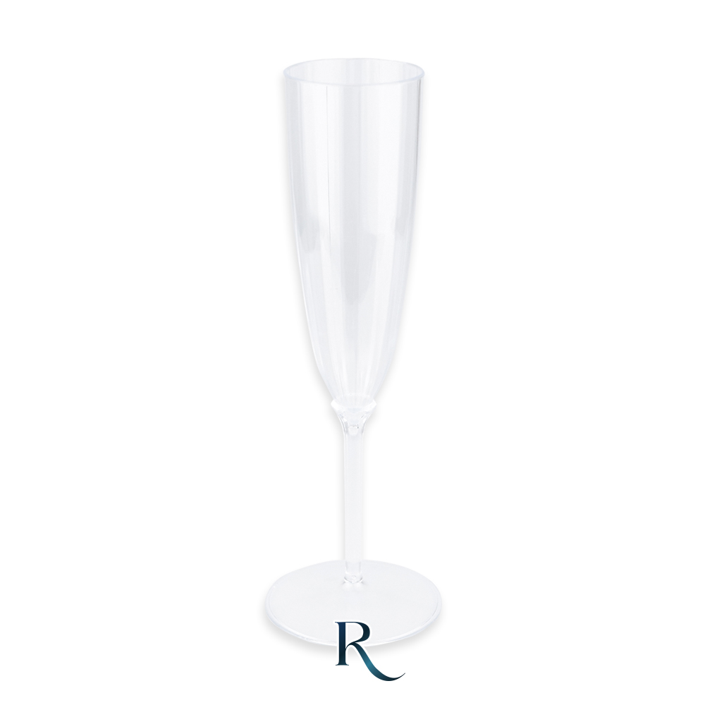 Flûte riutilizzabili trasparenti rigati Ribbed Crystal da 180 cc, confezione da 6 – Pianeta Carta