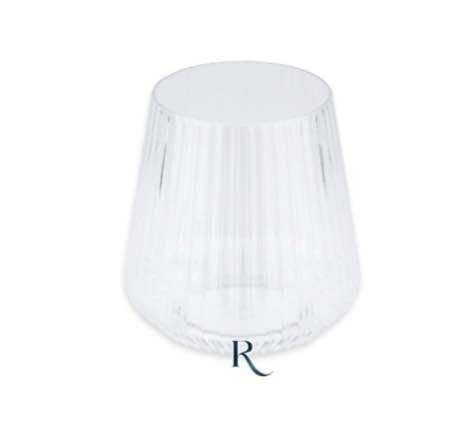 Bicchieri tumbler riutilizzabili trasparenti rigati Ribbed Crystal da 360 cc, confezione da 6 – Pianeta Carta